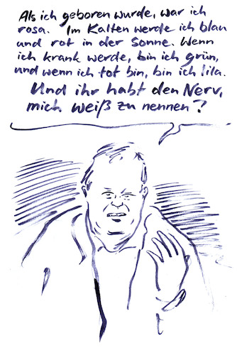Cartoon: Farbiger (medium) by Bernd Zeller tagged mensch