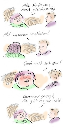 Cartoon: gleichwertig (medium) by Bernd Zeller tagged kultur