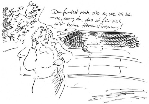 Cartoon: herausforderung (medium) by Bernd Zeller tagged herausforderung