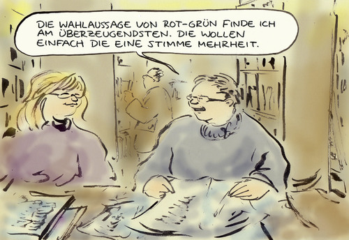 Cartoon: Knappe Mehrheit (medium) by Bernd Zeller tagged mehrheiten
