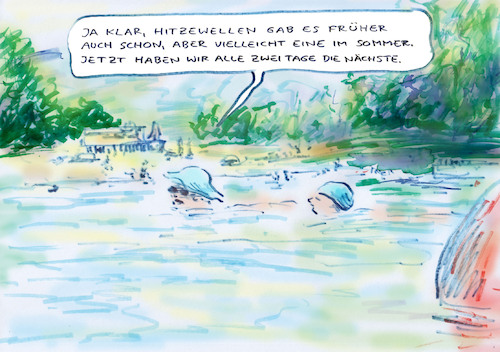 Cartoon: Mehr Hitzewellen (medium) by Bernd Zeller tagged hitzewelle