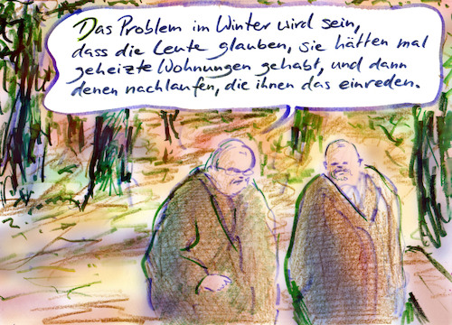 Cartoon: Wintersorgen (medium) by Bernd Zeller tagged gas