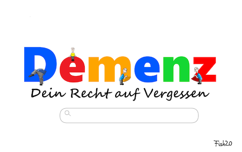 Cartoon: google darf vergessen (medium) by Fish tagged google,facebook,instagram,internet,tik,tok,eugh,bverfg,gericht,daten,datenschutz,öffentlichkeit,einzelfall,demenz,vergessen,recht,alzheimer,suchen,suchmaschine,social,media