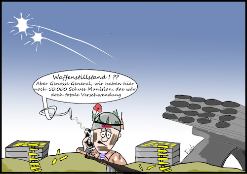 Cartoon: Waffenstillstand in der Ukraine (medium) by Fish tagged waffenstillstand,ukraine,nomandi,format,macron,merkel,putin,selenskyj,russland,krieg,separatisten,bürgerkrieg