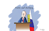 Cartoon: Putin auf Anfang (small) by Fish tagged putin,vladimir,russland,präsident,wahlen,verlängerung,autokratie,verfassung,verfassungsänderung