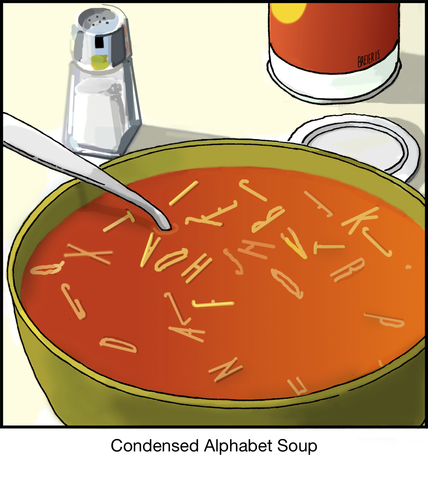 Cartoon: Condensed (medium) by noodles tagged soup,condensed,type,typography,font,design,graphic,meal