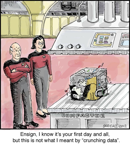 Cartoon: Data (medium) by noodles tagged trek,star,noodles,crunching,picard,data,generation,next