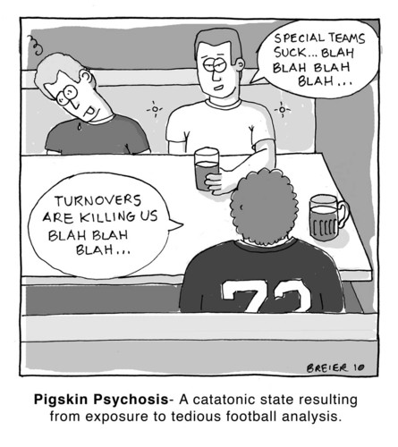 Cartoon: Pigskin Psychosis (medium) by noodles tagged american,football,sports,recreation