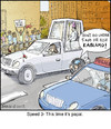 Cartoon: Speed 3 (small) by noodles tagged speed,movies,popemobile,pope,bomb,noodles