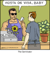 Cartoon: The Germinator (small) by noodles tagged terminator,hasta,la,vista,baby,arnold,schwarzenegger,movie,flower,purchase