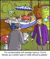 Cartoon: Wonka (small) by noodles tagged wonka,chocolate,factory,river,creek,contamination,sewer