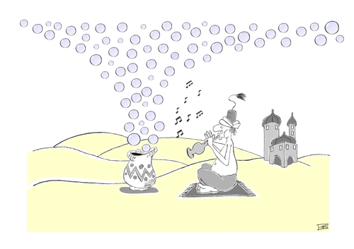Cartoon: Bubble (medium) by Pinella tagged seifenblasen