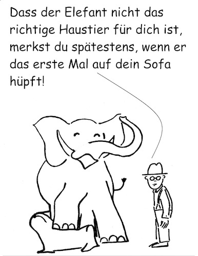 Cartoon: Elefant als Haustier (medium) by Stefan von Emmerich tagged hamster,elefant,haustier,katze,hund
