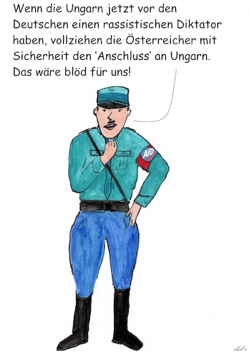 Cartoon: K und K (medium) by Stefan von Emmerich tagged corona,ungarn,diktatur,anschluss,österreich,großdeutschland