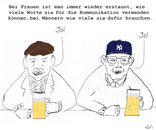Cartoon: Kommunikation (medium) by Stefan von Emmerich tagged männer,frauen,kommunikation