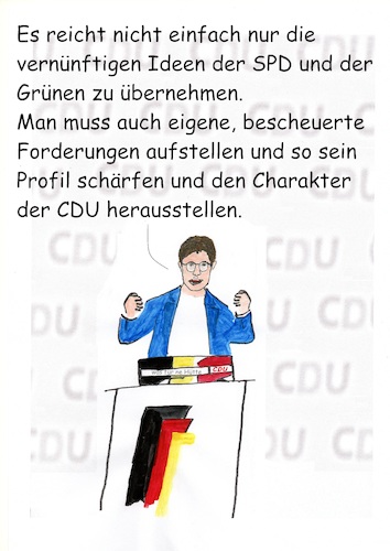 Cartoon: Kram Kackerlakak spricht (medium) by Stefan von Emmerich tagged kramp,karrenbauer,cdu,parteitag,ansprache