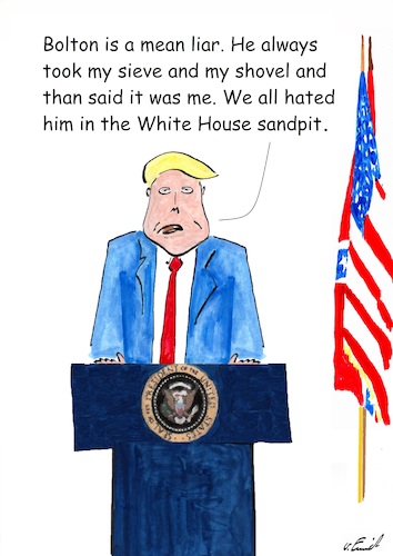Cartoon: White House sandpit (medium) by Stefan von Emmerich tagged donald,trump,corona,joy,to,the,world,lyin,king,liar,tweets,tonight,vote,him,away,lying