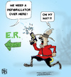 Cartoon: RCMP Taser M.D. (small) by NEM0 tagged canada canadian canadians cardiac cardiology cop cops electric gun secure security safe safety defibrilator defibrilators emergency urgent urgency hospital police policeman policemen er room rcmp royal mounted mountie mounties injury injuries taser