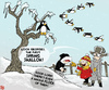 Cartoon: Spring Back (small) by NEM0 tagged spring,swallow,winter,snow,penguin,cold,tree,ice,weather,meteorology