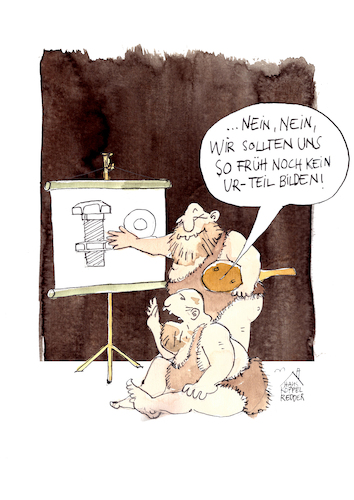 Cartoon: Urteil (medium) by Koppelredder tagged urteil,erfindung,urmenschen,neandertaler,steinzeit,schraube,wissenschaft,fortschritt,urteil,erfindung,urmenschen,neandertaler,steinzeit,schraube,wissenschaft,fortschritt