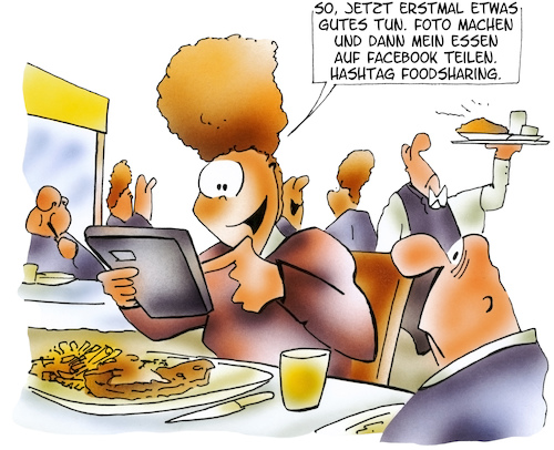 Cartoon: Foodsharing (medium) by HSB-Cartoon tagged food,foodsharing,essen,restaurant,mahl,mahlzeit,diner,fastfood,lokal,gaststätte,handy,iphone,smartphone,facebook,social,media,google,kellner,ober,mittagessen,abendessen,hunger,satt,hungerbedürfnis,mitteilung,mitteilungsbedürfnis,facebookfreunde,bedürftige,kommunikation,internet,food,foodsharing,essen,restaurant,mahl,mahlzeit,diner,fastfood,lokal,gaststätte,handy,iphone,smartphone,facebook,social,media,google,kellner,ober,mittagessen,abendessen,hunger,satt,hungerbedürfnis,mitteilung,mitteilungsbedürfnis,facebookfreunde,bedürftige,kommunikation,internet