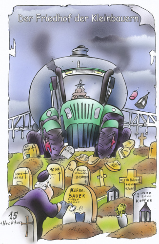 Cartoon: Friedhof der Kleinbauern (medium) by HSB-Cartoon tagged bauer,landwirt,trecker,tracktor,schlepper,landwirtschaft,kleinbauer,acker,gottesacker,friedhof,grab,grabstein,beerdigung,tod,krise,finanzen,airbrush,bauer,landwirt,landwirtschaft,kleinbauer,acker,friedhof,grab