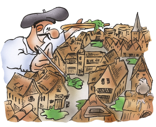 Cartoon: Grüne Tupfer (medium) by HSB-Cartoon tagged ökologie,stadtbild,grüne,tupfer,grünfläche,pflanzfläche,anpflanzung,betonwüste,kreativ,positiv,künstler,maler,pinsel,farben,cartoon,karikatur,stadtbegrünung,ökologie,stadtbild,grüne,tupfer,grünfläche,pflanzfläche,anpflanzung,betonwüste,kreativ,positiv,künstler,maler,pinsel,farben,cartoon,karikatur,stadtbegrünung