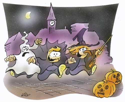 Cartoon: Halloween (medium) by HSB-Cartoon tagged halloween,horror,ghost,vampir,witch,halloween,horror,angst,furcht,tradition,feier,verkleiden
