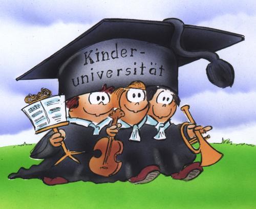 Cartoon: Kinderuniversität (medium) by HSB-Cartoon tagged schule,universität,kinder,schüler,,schule,universität,kinder,schüler,musterschüler,intelligenz,iq,förderung,talent,spitze,meister,elitär,bildung,schulwesen,schulpolitik