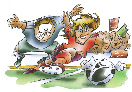 Cartoon: Mädchenfußball (medium) by HSB-Cartoon tagged fussball,soccer,fußball,spieler,spielerin,mädchen,jungs,jungen,jungenfußball,mädchenfußball,mädchenmannschaft,fußballmannschaft,tor,jugendfußball,fußballverein,vereinssport,ball,fussballplatz,stadion,fan,cartoon,fußballcartoon,cartoonzeichner,karikaturzeichner,trainer,fussball,soccer,fußball,spieler,spielerin,mädchen,jungs,jungen,jungenfußball,mädchenfußball,mädchenmannschaft,fußballmannschaft,tor,jugendfußball,fußballverein,vereinssport,ball,fussballplatz,stadion,fan,cartoon,fußballcartoon,cartoonzeichner,karikaturzeichner,trainer