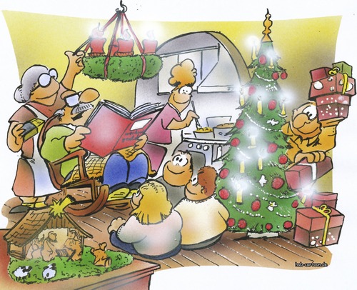 Cartoon: Merry Christmas (medium) by HSB-Cartoon tagged weihnachten,christmas,christmastree,family,familie,heiligabend,cartoon,karikatur,hsbcartoon,airbrush,airbrushdesign,weihnachten,heiligabend