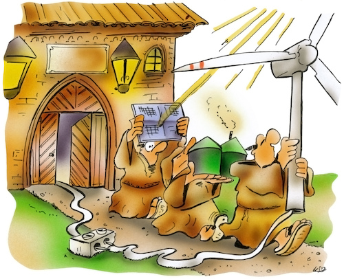 Cartoon: Missionare (medium) by HSB-Cartoon tagged church,energy,mission,monk,new,religion,solar,wind,airbrush,bekehren,bekehrung,bewegung,biogas,biogasanlage,energie,energien,erneuerbar,erneuerbare,geistlicher,glaube,glauben,glaubensrichtung,hsb,hsbcartoon,illustration,karikatur,kirche,kloster,kraftwerk,lokalkarikatur,missionar,neu,neue,regenerativ,regenerative,solarenergie,sonne,sonnenenergie,strom,verbreitung,wanderung,windenergie,windrad,church,energy,mission,monk,new,religion,solar,wind,airbrush,bekehren,bekehrung,bewegung,biogas,biogasanlage,energie,energien,erneuerbar,erneuerbare,geistlicher,glaube,glauben,glaubensrichtung,hsb,hsbcartoon,illustration,karikatur,kirche,kloster,kraftwerk,lokalkarikatur,missionar,neu,neue,regenerativ,regenerative,solarenergie,sonne,sonnenenergie,strom,verbreitung,wanderung,windenergie,windrad