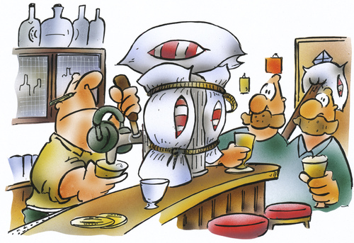 Cartoon: silent pub (medium) by HSB-Cartoon tagged pub,inn,local,beer,alcohol,waiter,waitress,pillow,guest,kneipe,lokal,wirtschaft,gaststätte,kissen,bier,schnaps,alkohol,wirt,gastwirt,zapfhahn,ruhe,pub,inn,local,beer,alcohol,waiter,waitress,pillow,guest,kneipe,lokal,wirtschaft,gaststätte,kissen,bier,schnaps,alkohol,wirt,gastwirt,zapfhahn,ruhe