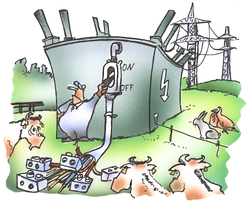 Cartoon: Stromversorgung (medium) by HSB-Cartoon tagged strom,energie,energieversorgung,stromversorgung,umspannwerk,stromleitung,amprion,versorgungsnetz,stromnetz,energiewende,energieversorgungsunternehmen,vew,rwe,evion,hochspannung,hochspannungsnetz,220kv,380kv,leitungstransformatoren,technik,elektrotechnik,strom,energie,energieversorgung,stromversorgung,umspannwerk,stromleitung,amprion,versorgungsnetz,stromnetz,energiewende,energieversorgungsunternehmen,vew,rwe,evion,hochspannung,hochspannungsnetz,220kv,380kv,leitungstransformatoren,technik,elektrotechnik