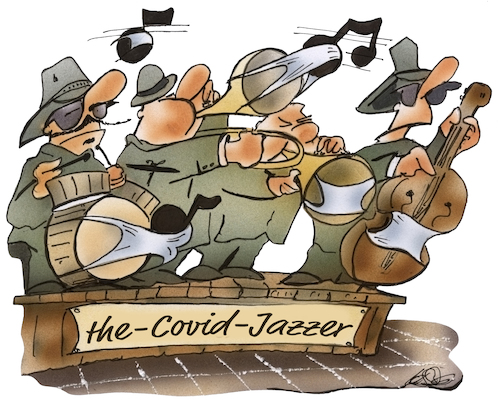 Cartoon: the covid jazzer (medium) by HSB-Cartoon tagged covid,covid19,lockdown,musik,jazz,jazzmusik,mundschutz,jazzband,jazzsänger,auftritt,musical,liveauftritt,karrikatur,liveband,livemusik,musikveranstaltung,musikkonzert,jazzkonzert,kneipenmusik,karikatur,covid,covid19,lockdown,musik,jazz,jazzmusik,mundschutz,jazzband,jazzsänger,auftritt,musical,liveauftritt,karrikatur,liveband,livemusik,musikveranstaltung,musikkonzert,jazzkonzert,kneipenmusik,karikatur