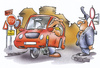 Cartoon: Autoradfahrer (small) by HSB-Cartoon tagged auto,car,bike,rad,radfahrer,autofahrer,fahrrad,fahrradfahrer,führerschein,strasse,verkehr,traffic,polizei,polizist,stvo,strassenverkehrsordnung,schilder