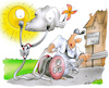Cartoon: Energieautarke Stadt (small) by HSB-Cartoon tagged energieautark,energie,strom,stromverbrauch,windenergie,fossile,brennstoffe,erneuerbare,stromkabel,sonnenergie,stadtwerke,energieverbrauch,energiekunde,kabeltrommel,cartoon