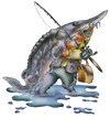 Cartoon: fishing (small) by HSB-Cartoon tagged fish,fishing,angeln,angelsport,water,sea,hook,stör,beluga,fisch,fischen,angler,airbrush,airbrushzeichnung,airbrushmotiv,airbrushillustration
