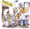 Cartoon: Repaircafe (small) by HSB-Cartoon tagged repaircafe,reparieren,reparatur,rentner,rentnerarbeit,handwerk,handwerker,handwerksarbeit,ehrenamt,ehrenamtliche,arbeit,selbsthilfewerkstatt,karikatur,karrikatur