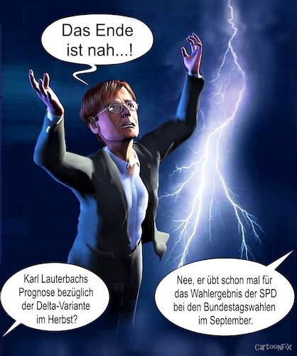 Cartoon: Der Prophet (medium) by Cartoonfix tagged der,prophet,karl,lauterbach,corona,bundestagswahlen,2021