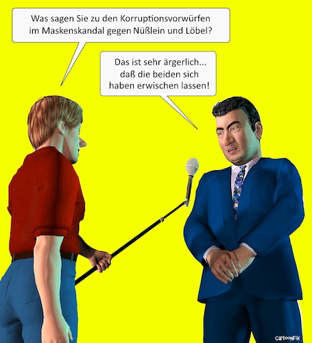 Cartoon: Die Vorwürfe (medium) by Cartoonfix tagged korruptionsaffaire,nüßlein,und,löbel,csu,cdu