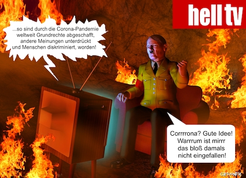 Cartoon: Hell-TV (medium) by Cartoonfix tagged hell,tv,corona,pandemie