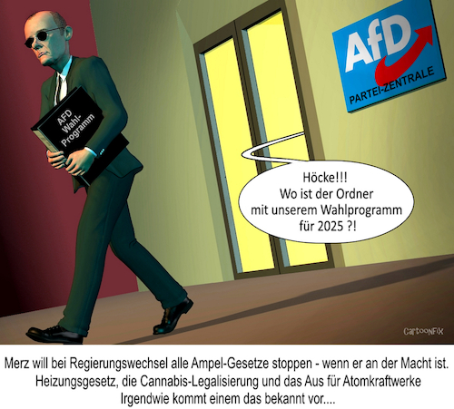 Cartoon: Merz Wahlprogramm (medium) by Cartoonfix tagged merz,cdu,wahlprogramm,2025,afd