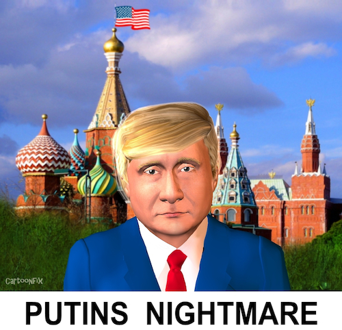 Cartoon: Putins Nightmare (medium) by Cartoonfix tagged putin,trump,russland,usa