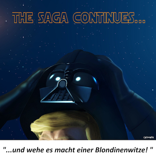 Cartoon: The Saga Continues... (medium) by Cartoonfix tagged darth,vader,star,wars,donald,trump,new,job