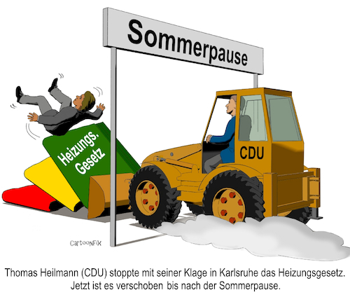 Cartoon: Verschoben... (medium) by Cartoonfix tagged heizungsgesetz,gekippt,thomas,heilmann,cdu,verfassungsgericht