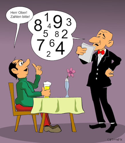 Cartoon: Zahlen bitte... (medium) by Cartoonfix tagged math2022