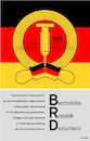 Cartoon: B R D (small) by Cartoonfix tagged corona,einschränkungen,bewegungsradius,15,km,bevormundung,deutschland,fahne,ddr