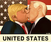 Cartoon: UNITED STATES (small) by Cartoonfix tagged usa,wahlen,2020,trump,vs,biden,kiss,of,erich,honecker,and,leonid,brezhnev