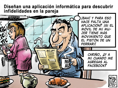 Cartoon: agregame al facebook (medium) by Wadalupe tagged facebook,internet,parejas,matrimonio